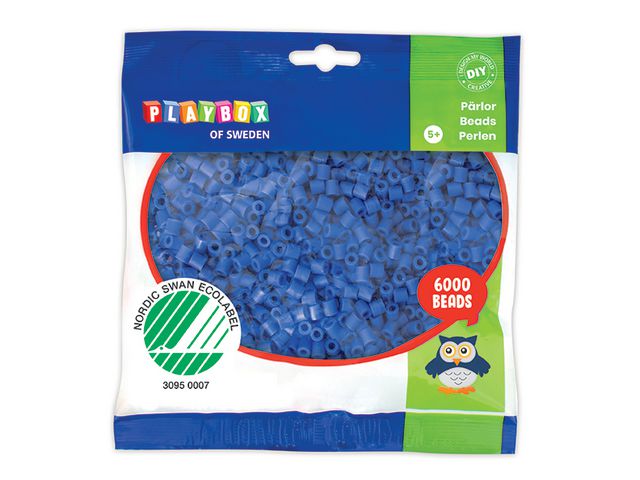 PLAYBOX Rörpärlor blåa 6000/FP, fp om 6000 st