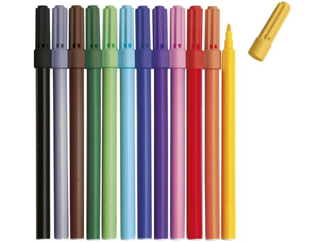 PLAYBOX Fiberpenna 12/fp, set om 12 st