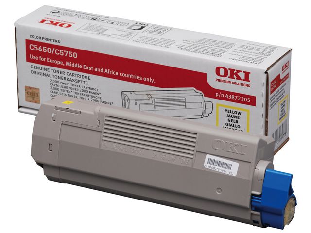 OKI Toner, singelförpackning, gul, 43872305, st