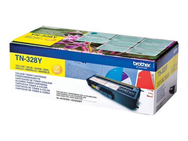 Brother Toner, 328Y, gul, singelförpackning, TN-328Y, st