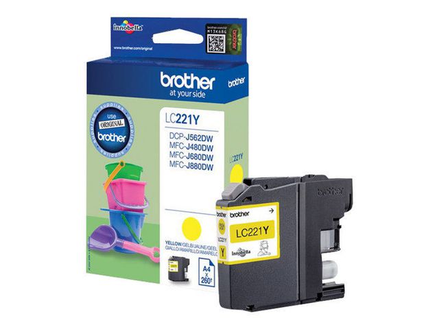 Brother Bläckpatron, 221Y, gul, LC221Y, st
