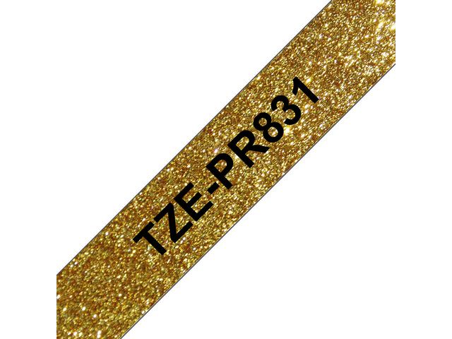 Brother Tape TZEPR831 12mm svart på guld, st
