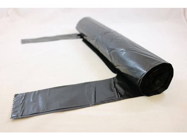 Plastsäck knyt LD 70L svart, rulle om 10 st