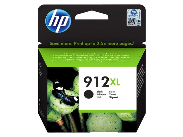 HP 912XL bläckpatron, svart, hög kapacitet, 21,7 ml, st