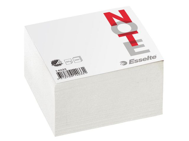 Papperskub 500 ark 100x100mm vit, st