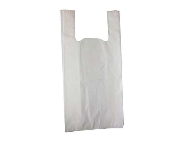 Polynova Shoppingkassar med handtag, lågdensitetspolyeten, 0,035 mm, 300/170 x 600 mm, vit, fp om 500 st