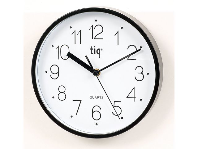 Väggur TIQ 22,5cm svart, st