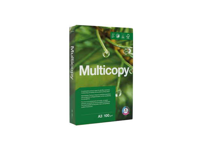 Multicopy Kopieringspapper A3 100g ohålat, bunt om 500 blad