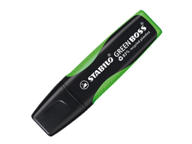 STABILO Överstrykningspenna GREEN BOSS grön mejselformad spets 2+5mm 6070/33, st