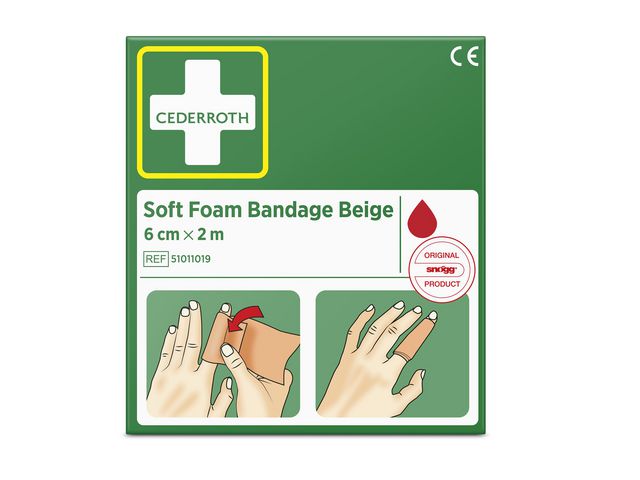 Cederroth Plåster Soft Foam beige 6cmx2m, st