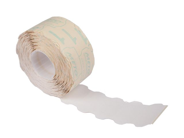 METO Prisetikett 32x19mm perm. vit, fp om 30 rullar