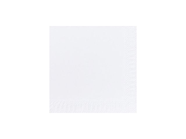 Duni Engångsservett, 3-lagers, enfärgade, ¼-vikt, 33 cm, vit, fp om 125 st
