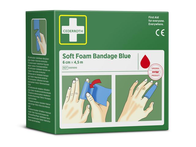 Cederroth Plåster Soft Foam blå 6cmx4,5m, st