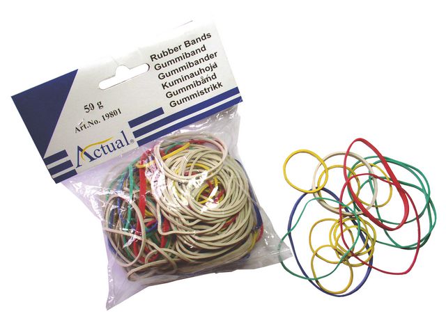 Gummiband, flera storlekar, 50 g, blandade, fp om 50 g