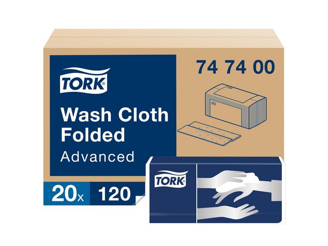 Tork Tvättlapp Advanced 4-lag vit, fp om 20 x 120 st