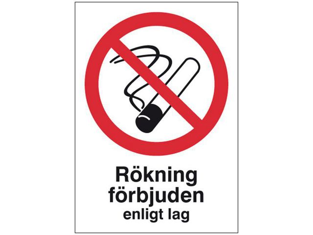Skylt Rökning Förbjuden A4 Aluminium, st