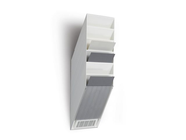 Durable Tidningsställ, FLEXIBOXX, monteras på vägg, 6 fack, A4, vit, st