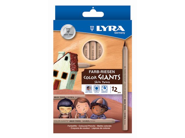 LYRA Färgpenna Jumbo 12 Hudfärger, fp om 12 set