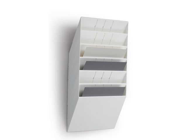 Durable Tidningsställ, FLEXIBOXX, monteras på vägg, 6 fack, A4, vit, st