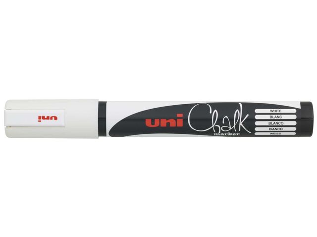 Uni-Ball Tavelkrita PWE-5M, icke-permanent, vattenbaserat pigmentbläck, 1,8–2,5 mm, mediumspets, vit, st
