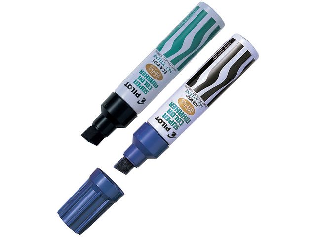 Pilot Märkpenna Super Color Jumbo Marker permanent, snedskuren spets, svart, st