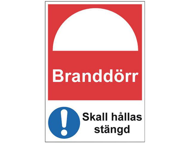 Skylt Branddörr A4 Aluminium, st
