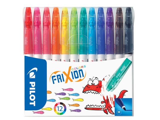 Pilot Fiberpenna Frixion Colours-tuschpennor, fiberspets, olika bläckfärger, fp om 12 st