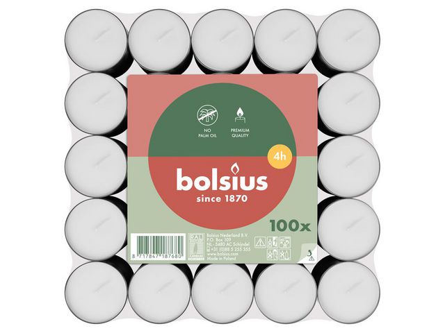 bolsius Värmeljus 4h, fp om 100 st