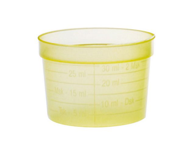 Medicinbägare 30ml Gul, fp om 50 st
