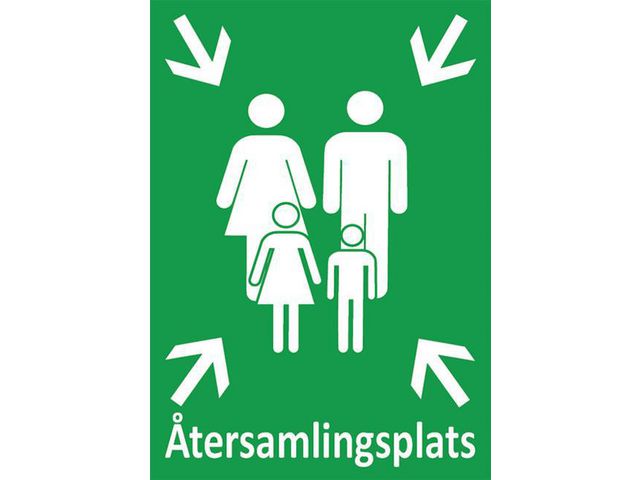 Skylt Återsamlingsplats A3 Aluminium, st