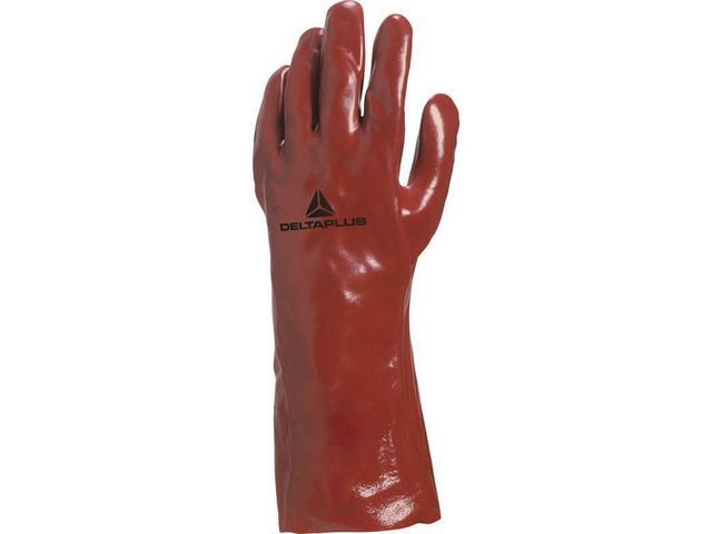 DELTA PLUS Kemikaliehandske PVC7335 röd 10, par 2 st