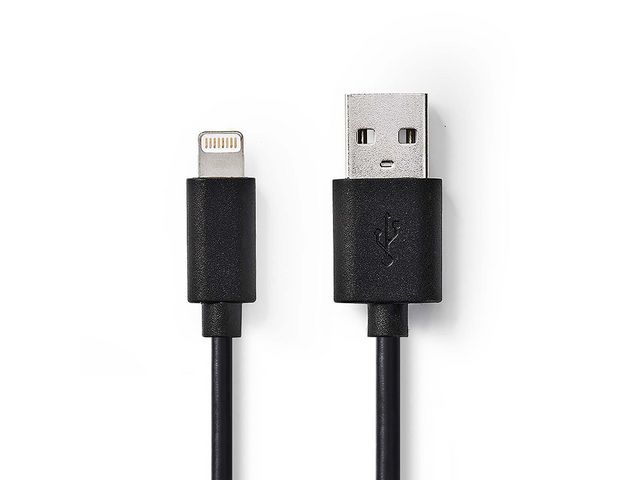 NEDIS Kabel Lightning - USB A 2m Svart, st