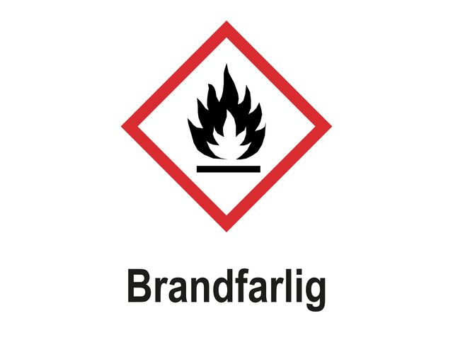 Skylt Brandfarlig A5 Plast, st