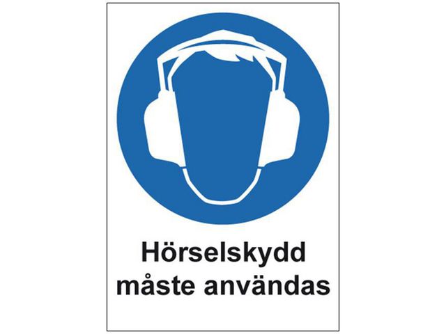 Skylt Hörselskydd A4 Plast, st