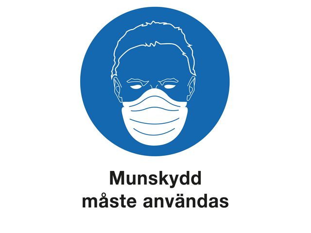 Skylt Använd Munskydd A4 Plast, st