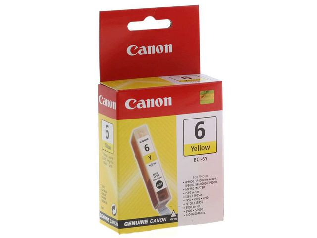 Canon Bläckpatron, BCI-6 Y, 4708A002, gul, singelförpackning, st