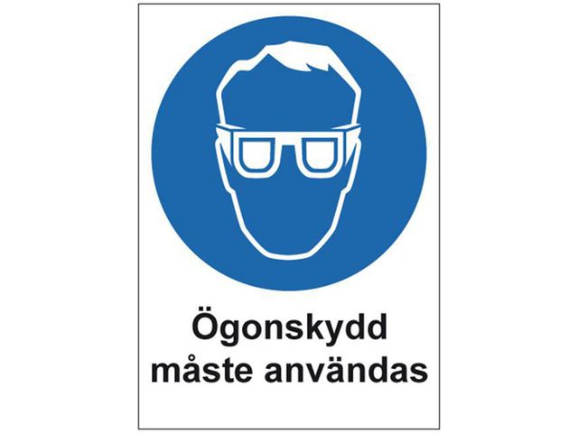 Skylt Ögonskydd A4 Plast, st