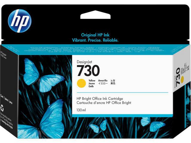 HP Bläckpatron P2V64A 730 Gul, st