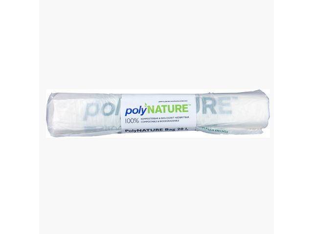 Polynature Påse Polynature PLA knythandtag, 20L, rulle om 25 st