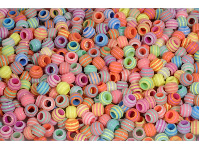 PLAYBOX Plastpärla pastell ränder 1550/fp, fp om 1500 st