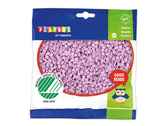 PLAYBOX Rörpärlor pastell lila 6000/fp, fp om 6000 st