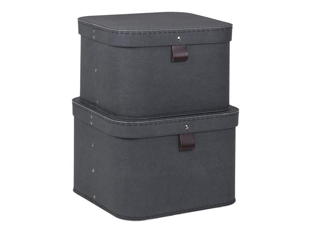 Bigso Box Förvaringsbox m.lock kartong svart, fp om 2 st