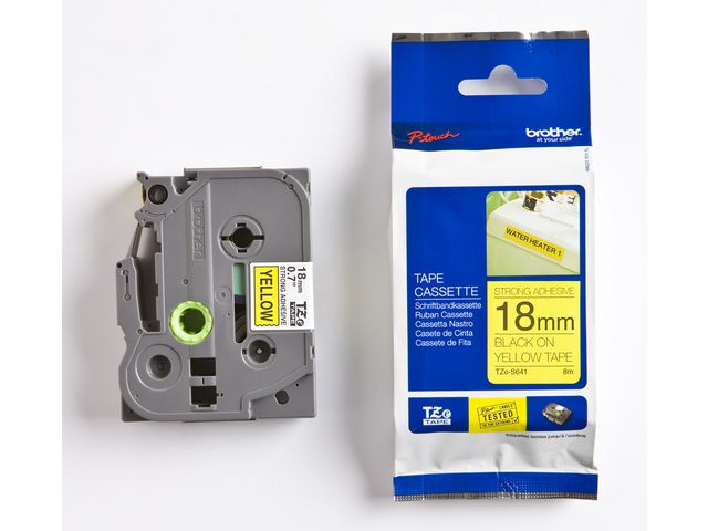 Brother Tape TZEFX641 18mm svart på gul, st