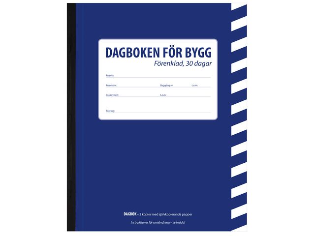 Burde Dagboken för bygg förenklad A5 30 dagar, st