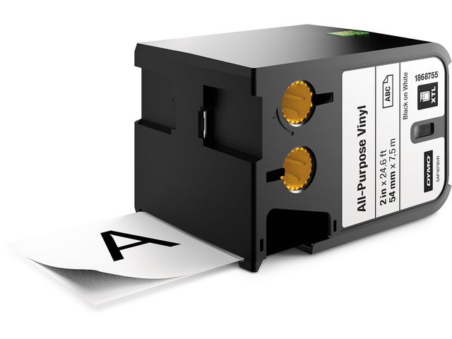 Dymo Tape XTL 54mm svart på vit 7m 1868755, st