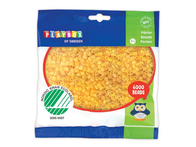 PLAYBOX Rörpärlor gula 6000/FP, fp om 6000 st