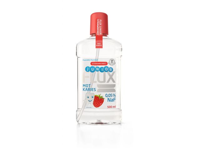 FLUX Munskölj Junior Jordgubb 500ml, flaska om 500 ml