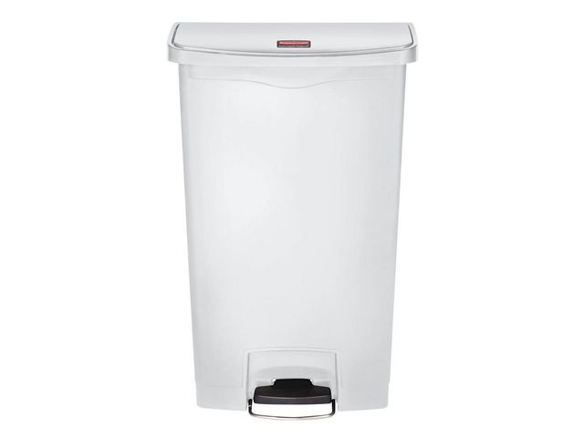 Rubbermaid Commercial Products Pedaltunna, Slim Jim, fliplock, 68 l, fotpedal, polyetylen, vit, st