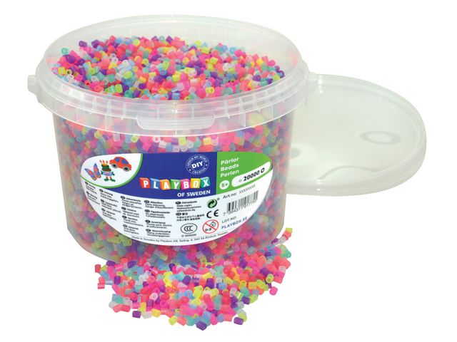 PLAYBOX Rörpärlor glitter 20 000st/fp, fp om 20000 st