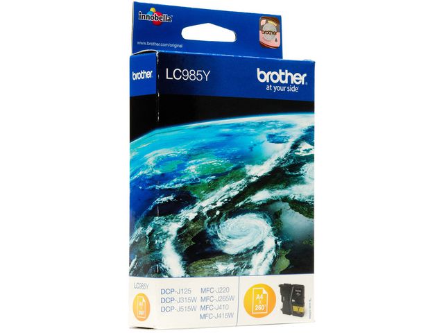 Brother Bläckpatron, LC985 Y, LC-985Y, Innobella™, gul, singelförpackning, st